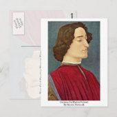 Carte Postale Giuliano De Medici Portrait Par Sandro Botticelli (Devant / Derrière)