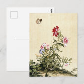 Carte Postale Giuseppe Castiglione - Art de l'oeillet (Devant / Derrière)