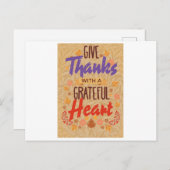 Carte Postale give Thanks with a Grateful Heart (Devant / Derrière)