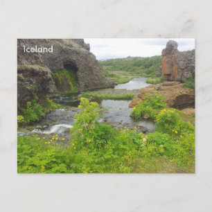 Carte Postale Gjáin dans la vallée de l'Žjórsárdalur, Islande