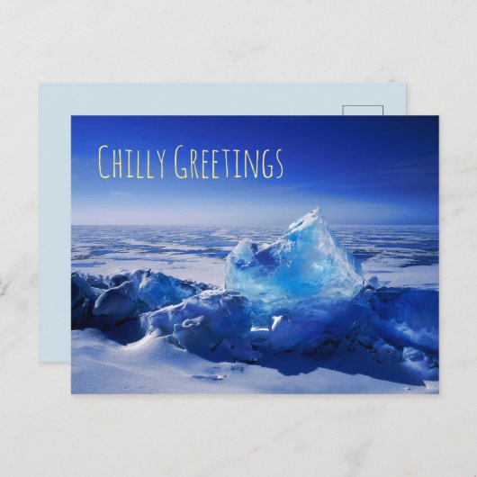 Carte Postale Glace bleue (Devant / Derrière)