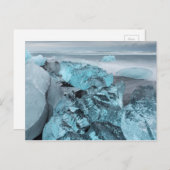 Carte Postale Glace bleue sur la plage, Islande (Devant / Derrière)