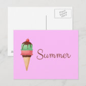 Carte Postale Glace d'été (Devant / Derrière)
