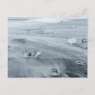 Carte Postale Glace et eau sur une plage, Islande
