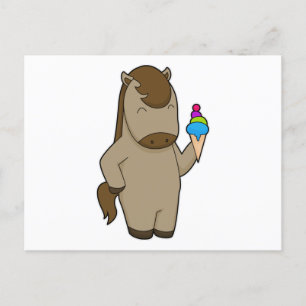 Carte Postale Glace Gaufre de cheval