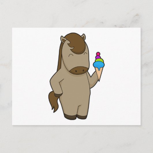 Carte Postale Glace Gaufre de cheval (Devant)