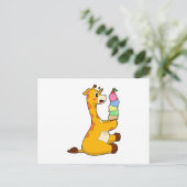 Carte Postale Glace gaufre de girafe (Debout devant)