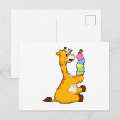 Carte Postale Glace gaufre girafe (Devant / Derrière)