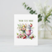 Carte Postale Glace milkshake ajouter un message nom de l'entrep (Debout devant)