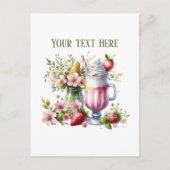 Carte Postale Glace milkshake ajouter un message nom de l'entrep (Devant)