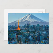 Carte Postale Glace & Neige | Mt. Fuji & Skyline de Tokyo (Devant / Derrière)