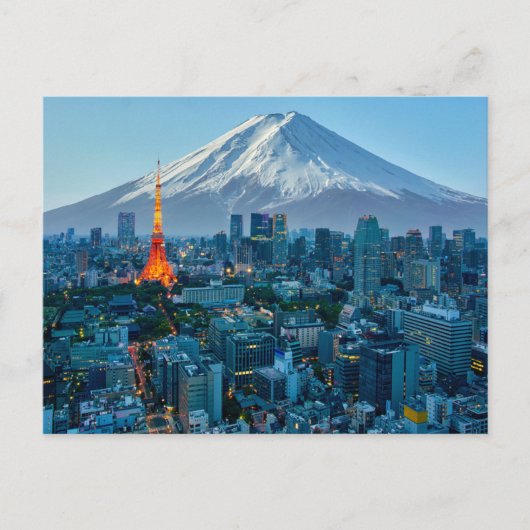 Carte Postale Glace & Neige | Mt. Fuji & Skyline de Tokyo (Devant)