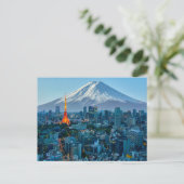 Carte Postale Glace & Neige | Mt. Fuji & Skyline de Tokyo (Debout devant)