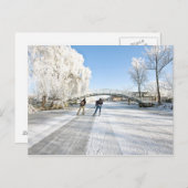 Carte Postale Glace scating dans Pays-Bas (Devant / Derrière)