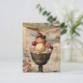 Carte Postale Glace Sundae Collage Vintage (Debout devant)