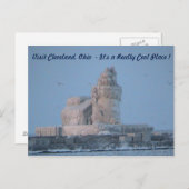 Carte postale glaciale de phare (visite Cleveland) (Devant / Derrière)