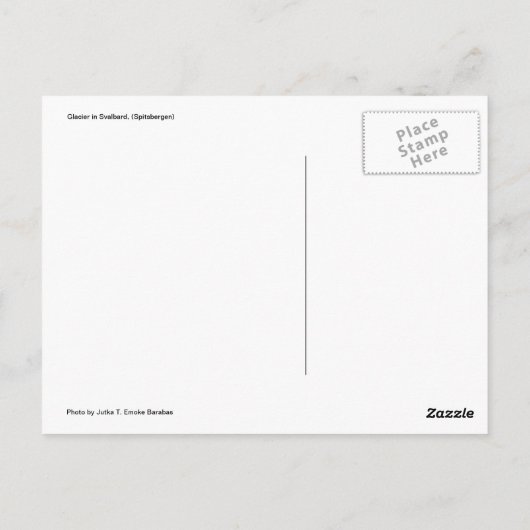 Carte Postale Glacier de Svalbard (Dos)