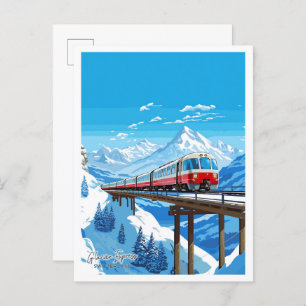 Carte Postale Glacier Express Suisse Illustration de voyage