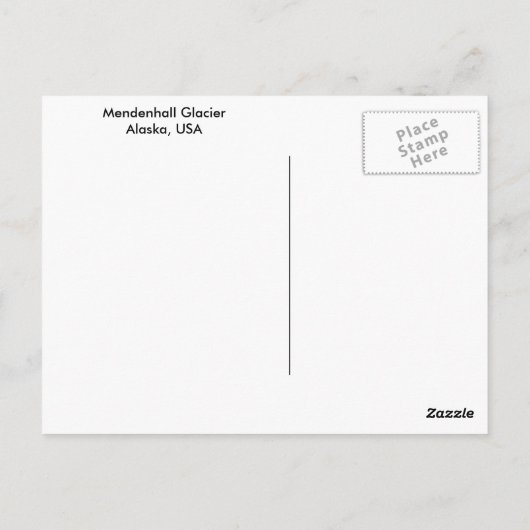 Carte Postale Glacier Mendenhall (Dos)
