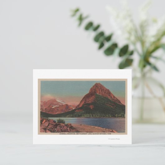 Carte Postale Glacier, MT - Vue de Grinnell Mt. & Swiftcurren (Debout devant)