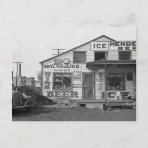 Carte Postale Glacière et magasin, 1937