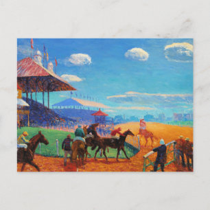 Carte Postale Glackens - Circuit de course, peinture populaire,