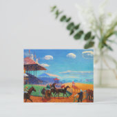 Carte Postale Glackens - Circuit de course, peinture populaire, (Debout devant)