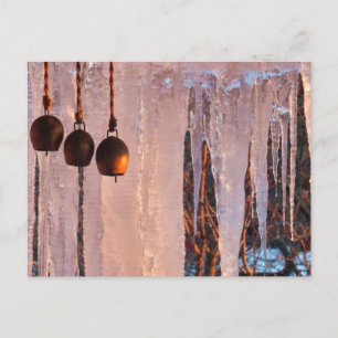 Carte Postale Glaçons de glace de cloches à la lumière du soleil