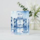 Carte Postale Glaçons fondus typographie aquarelle flaque (Debout devant)