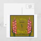Carte Postale Gladiola Marque Citrus Étiquette (Devant / Derrière)