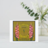 Carte Postale Gladiola Marque Citrus Étiquette (Debout devant)