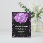 Carte Postale Glam Black Violet Violet Parties scintillant Ballo (Debout devant)