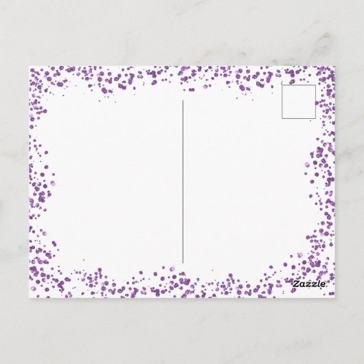 Carte Postale Glam Black Violet Violet Parties scintillant Ballo (Dos)