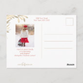 Carte Postale Glam Gold Feuilles & Script 2-Photo Holiday (Dos)