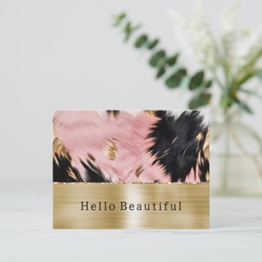 Carte Postale Glam Gold Rose noir (Debout devant)