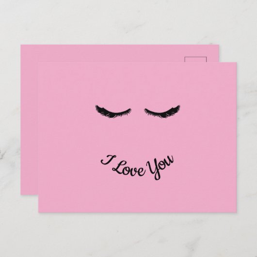 Carte Postale Glam rose Black Eyelashes personnalisé (Devant / Derrière)