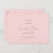 Carte Postale Glam rose & Silver Parties scintillant mariage Enr (Devant / Derrière)