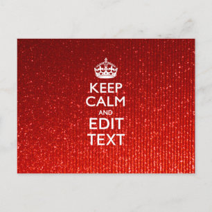 Carte Postale Glamor Red Festive Personnalisé Conserver le calme