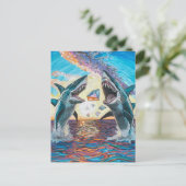 Carte Postale Glamour Chomp-Shark Dressage pour les gemmes brill (Debout devant)