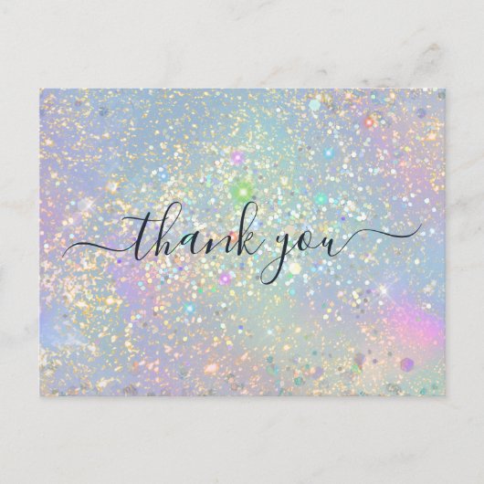 Carte Postale Glamour holographique Paillettes Élégant Brillant  (Devant)