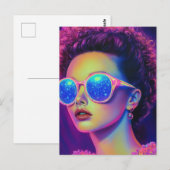 Carte Postale Glamour Neon Galaxy (Devant / Derrière)