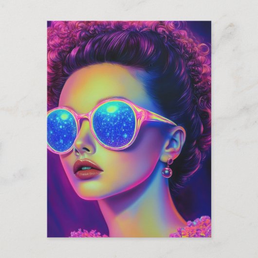 Carte Postale Glamour Neon Galaxy (Devant)