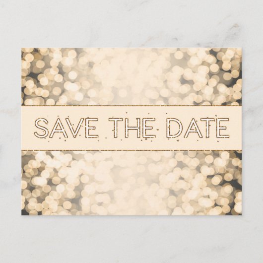 Carte postale glamour SAVE THE DATE avec lumières  (Devant)