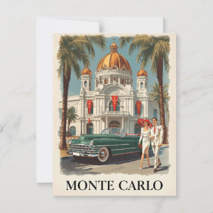Carte Postale Glamour vintage de Monte Carlo Travel