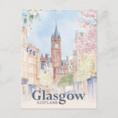 Carte Postale Glasgow Écosse Aquarelle Peinture Voyage (Devant)