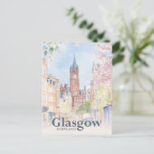 Carte Postale Glasgow Écosse Aquarelle Peinture Voyage (Debout devant)