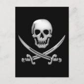 Carte Postale Glassy Pirate Skull & Sword Crossbones (Devant)