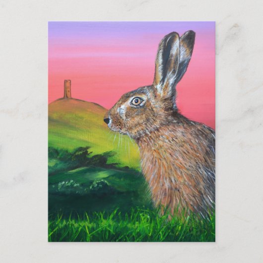 Carte Postale Glastonbury hare (Devant)