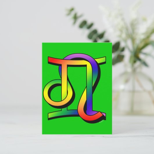 Carte Postale GLBT Gémeaux & Lion (Debout devant)