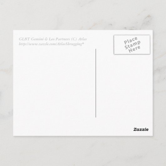Carte Postale GLBT Gémeaux & Lion (Dos)